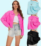 Tessa | Womens Distressed Fringe Denim Jacket