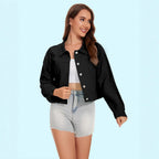 Tessa | Womens Distressed Fringe Denim Jacket