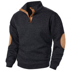 Thaddeus | Mens Knitted Cardigan Stand Collar Casual Shirt - Black