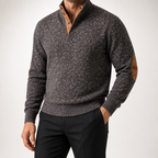 Thaddeus | Mens Knitted Cardigan Stand Collar Casual Shirt, Brown