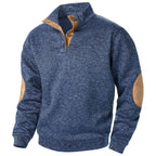 Thaddeus | Mens Knitted Cardigan Stand Collar Casual Shirt - Navy