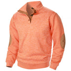Thaddeus | Mens Knitted Cardigan Stand Collar Casual Shirt - Orange