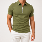 Thaddeus | Mens Polo Shirt Short Sleeve Casual Cotton Polo, Army Green