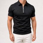 Thaddeus | Mens Polo Shirt Short Sleeve Casual Cotton Polo, Black