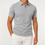 Thaddeus | Mens Polo Shirt Short Sleeve Casual Cotton Polo, Grey