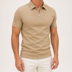 Thaddeus | Mens Polo Shirt Short Sleeve Casual Cotton Polo, Khaki