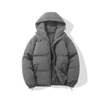 Theobald | Mens Puffer Hooded Winter Warm Loose Padded Jacket - Dark Grey