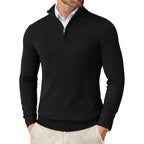 Theodore | Mens Quarter Zip Sweater Stand Collar Brushed Pullover Sweatshirt