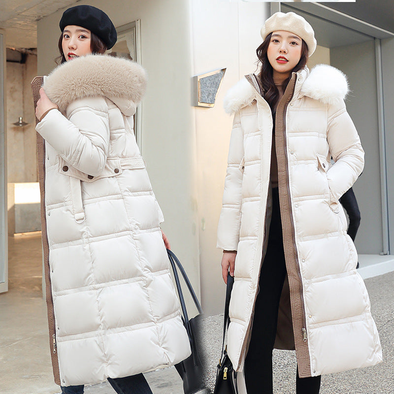 Tiana | Womens Long Winter Coat Hooded Fur Collar Padded Parka