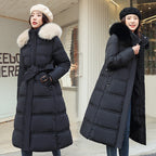 Tiana | Womens Long Winter Coat Hooded Fur Collar Padded Parka
