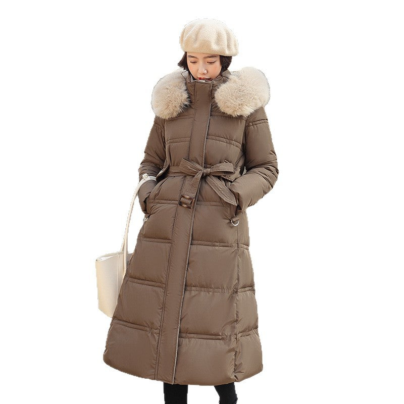 Tiana | Womens Long Winter Coat Hooded Fur Collar Padded Parka