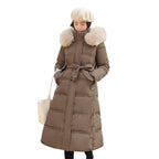 Tiana | Womens Long Winter Coat Hooded Fur Collar Padded Parka