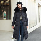 Tiana | Womens Long Winter Coat Hooded Fur Collar Padded Parka