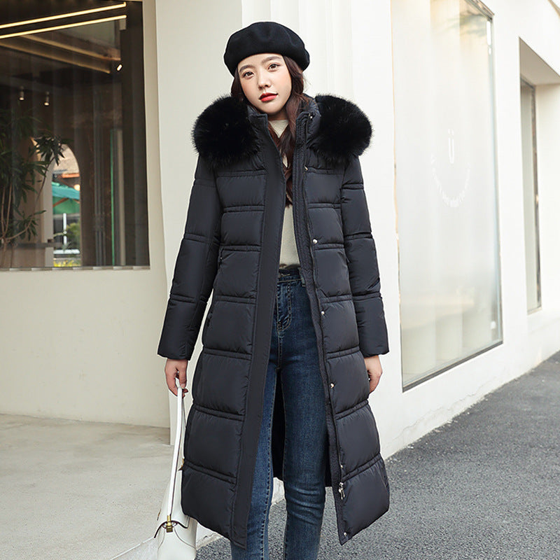 Tiana | Womens Long Winter Coat Hooded Fur Collar Padded Parka