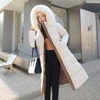 Tiana | Womens Long Winter Coat Hooded Fur Collar Padded Parka