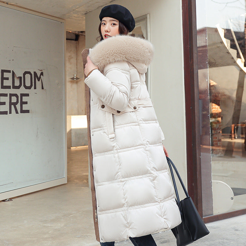 Tiana | Womens Long Winter Coat Hooded Fur Collar Padded Parka