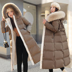 Tiana | Womens Long Winter Coat Hooded Fur Collar Padded Parka
