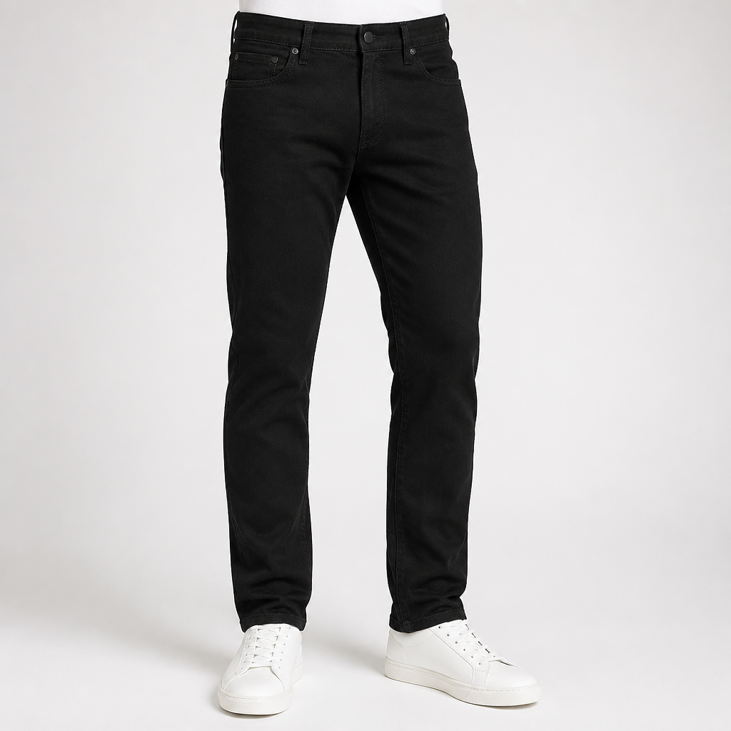 Tim | Mens Skinny Jeans Slim Fit Stretch Denim Casual Pants, Black