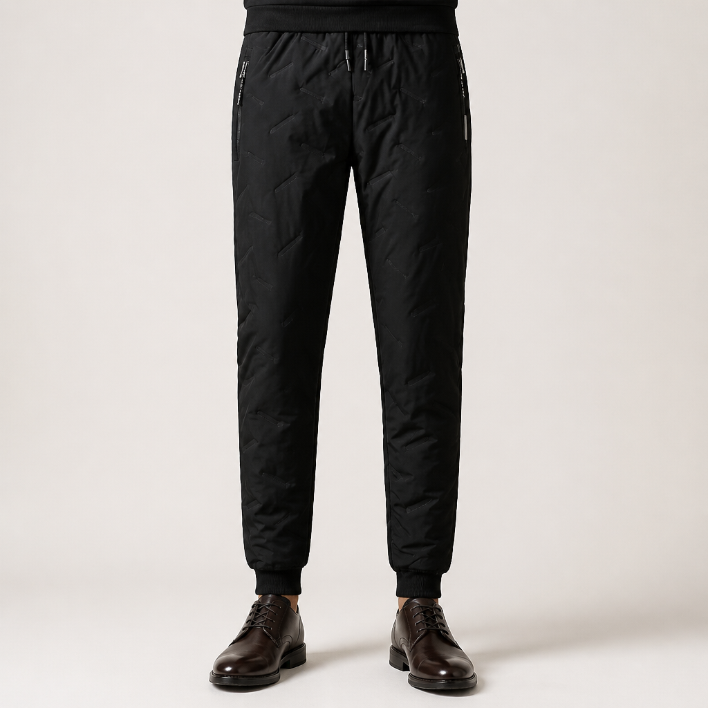 Timo | Mens Trousers Wide Leg High Waisted Casual Pants, Black