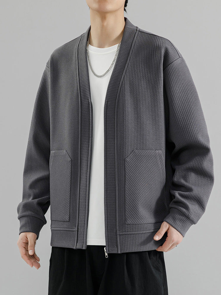 Timothy | Mens Zip Up Cardigan Sweater Solid Color Casual Knitwear