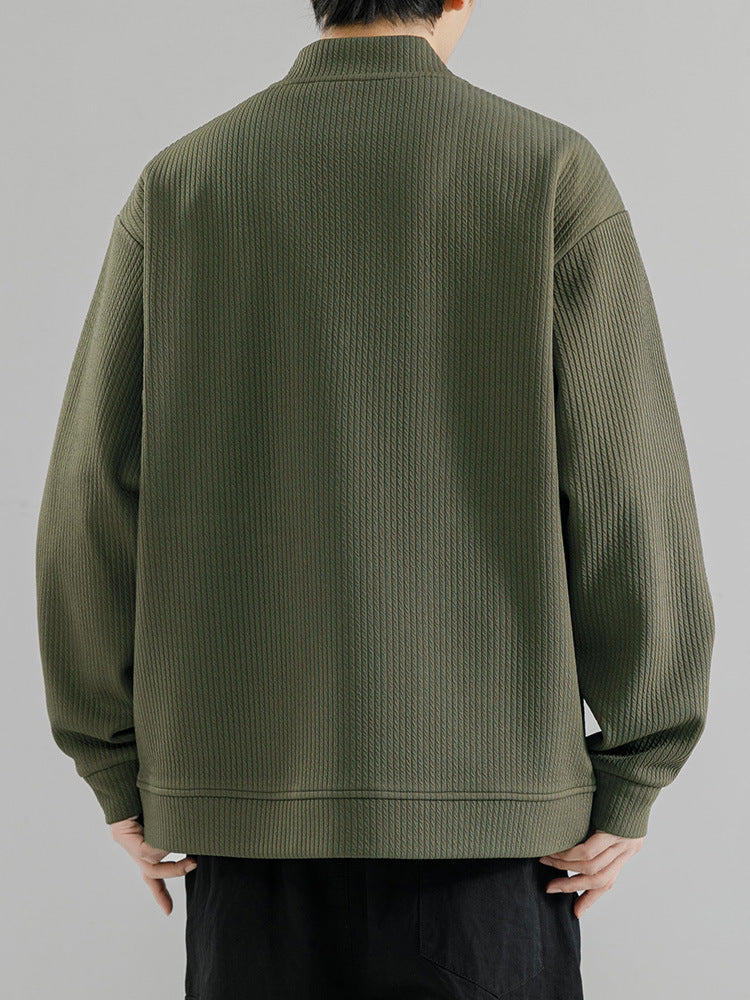 Timothy | Mens Zip Up Cardigan Sweater Solid Color Casual Knitwear