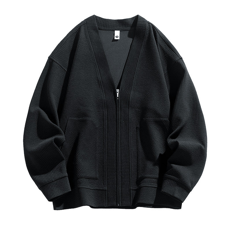 Timothy | Mens Zip Up Cardigan Sweater Solid Color Casual Knitwear