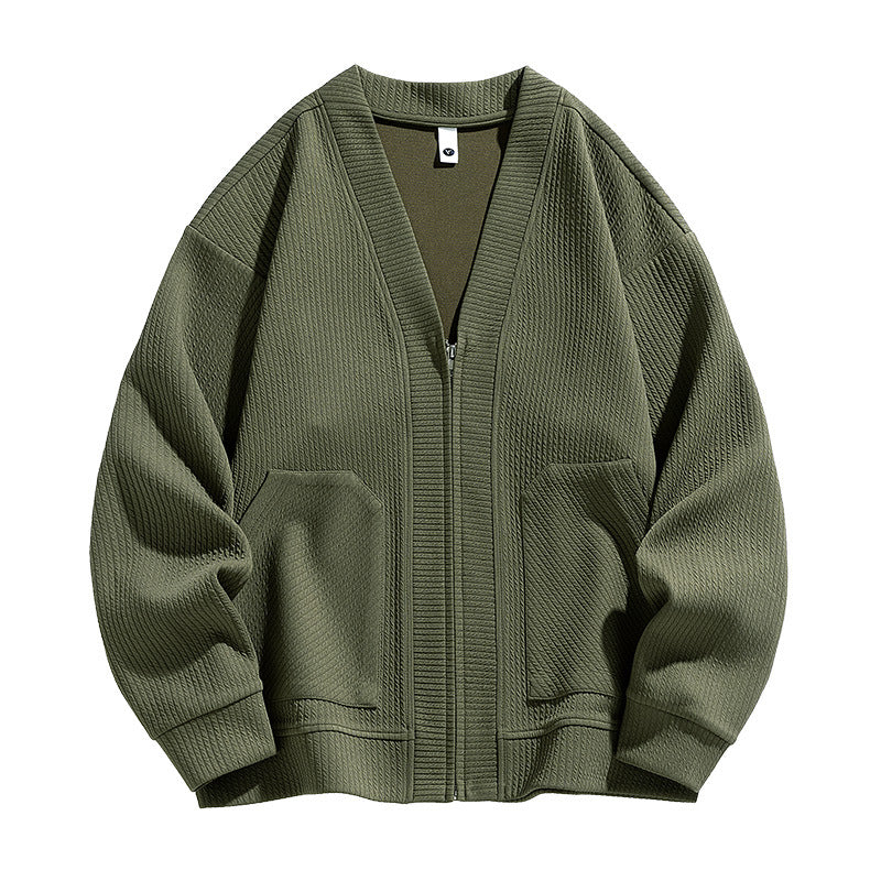 Timothy | Mens Zip Up Cardigan Sweater Solid Color Casual Knitwear
