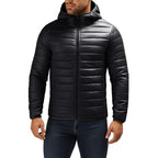 Tobias | Mens Hooded Padded Cotton Winter Light Jacket - Black