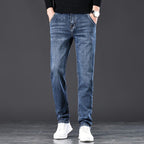 Tommy | Mens Straight Leg Loose Fit Stretch Elastic Waist Denim Jeans
