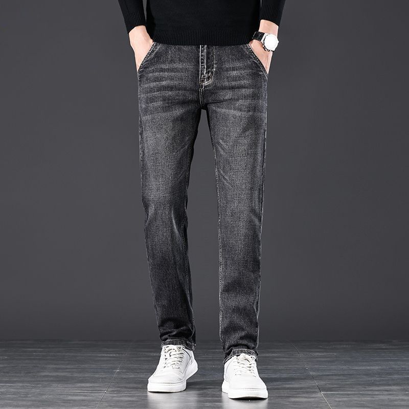 Tommy | Mens Straight Leg Loose Fit Stretch Elastic Waist Denim Jeans