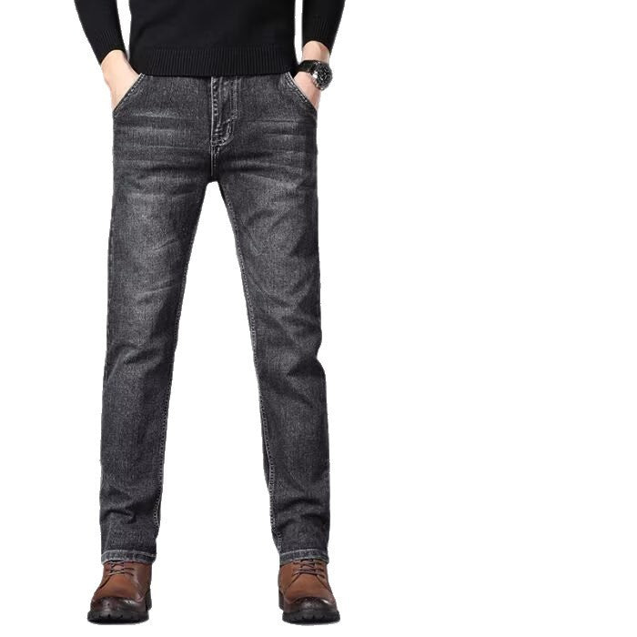 Tommy | Mens Straight Leg Loose Fit Stretch Elastic Waist Denim Jeans