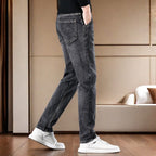 Tommy | Mens Straight Leg Loose Fit Stretch Elastic Waist Denim Jeans