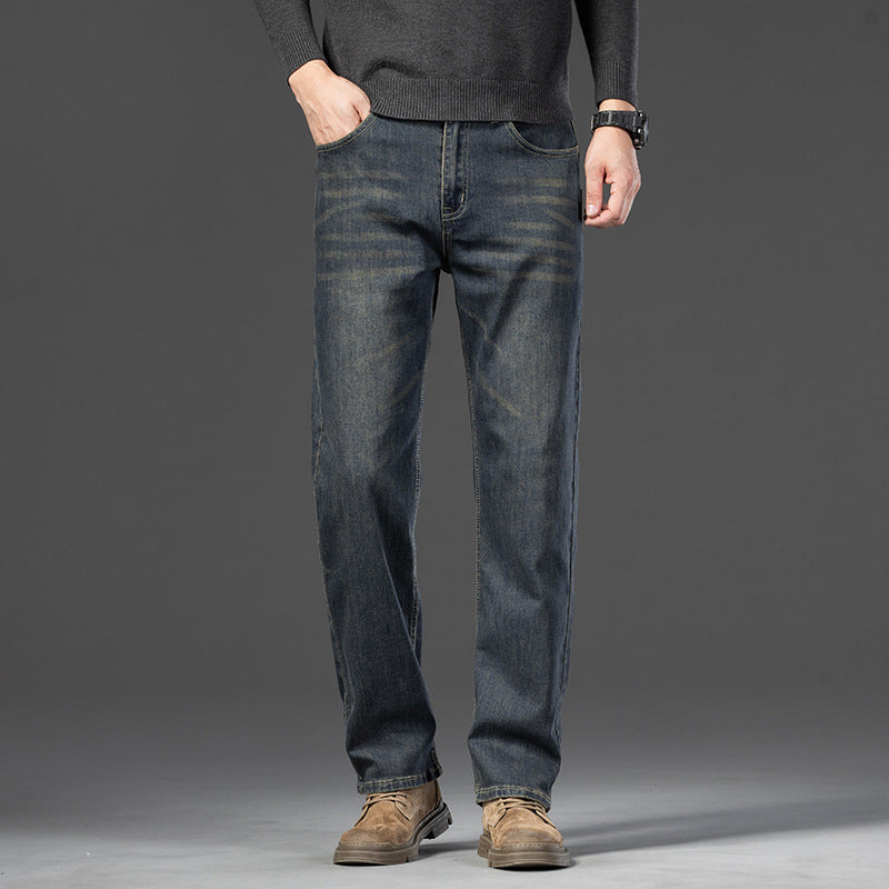 Travis | Mens Straight Leg Jeans Loose Washed Retro Denim Pants