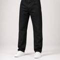Travis | Mens Straight Leg Jeans Loose Washed Retro Denim Pants, Black