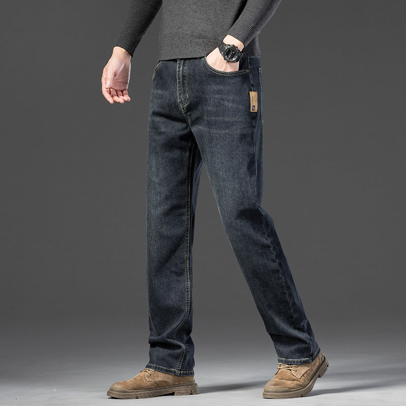 Travis | Mens Straight Leg Jeans Loose Washed Retro Denim Pants
