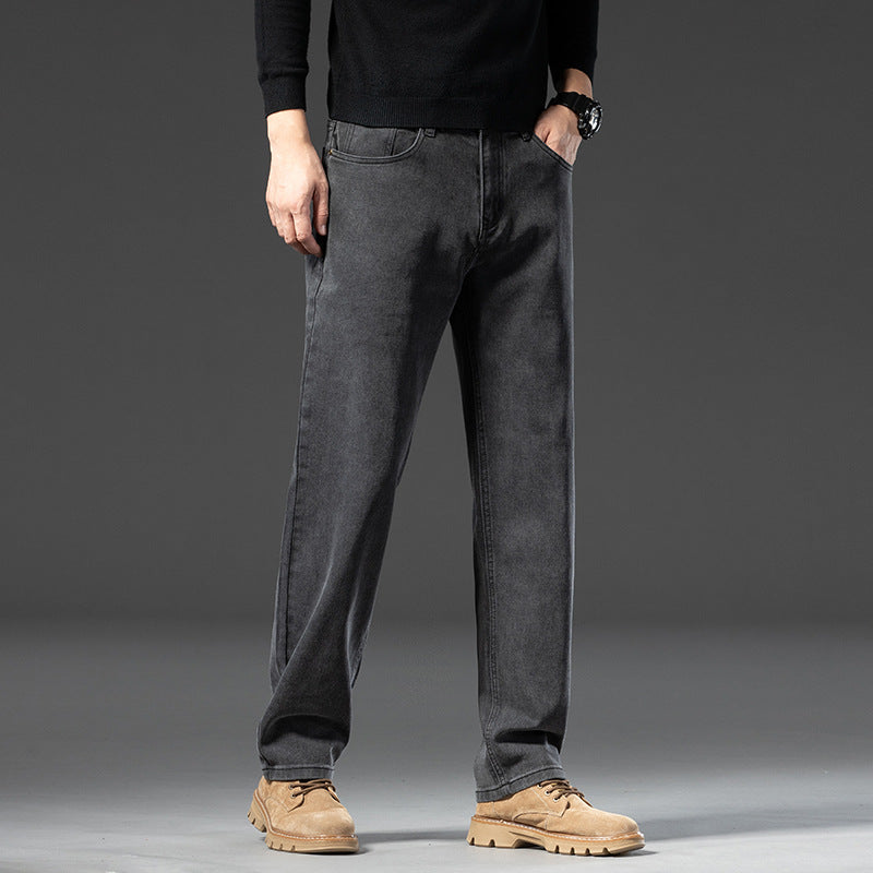 Travis | Mens Straight Leg Jeans Loose Washed Retro Denim Pants