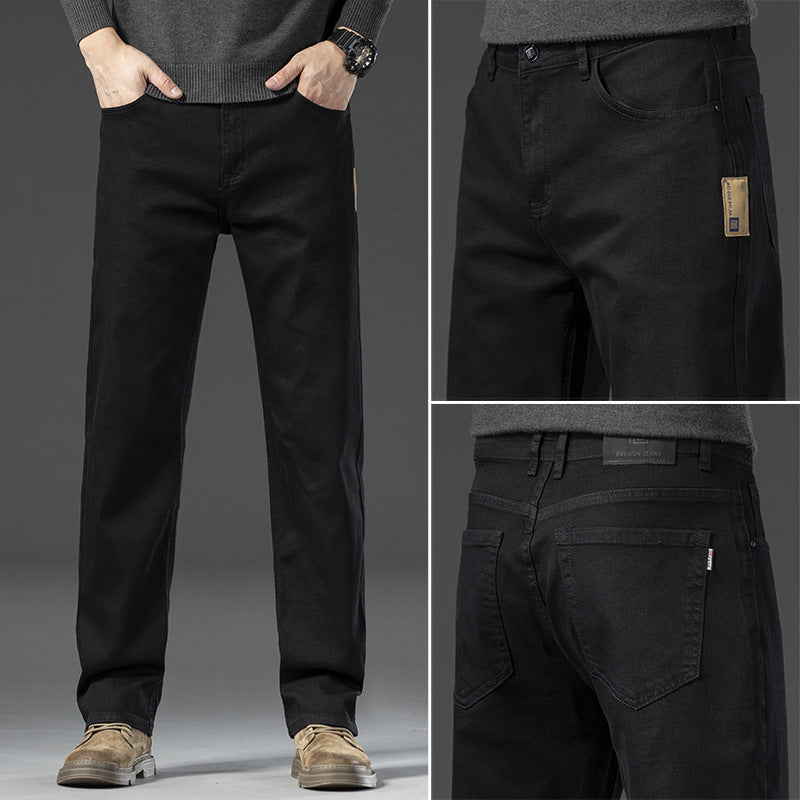 Travis | Mens Straight Leg Jeans Loose Washed Retro Denim Pants