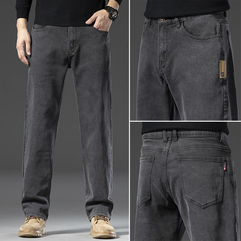 Travis | Mens Straight Leg Jeans Loose Washed Retro Denim Pants