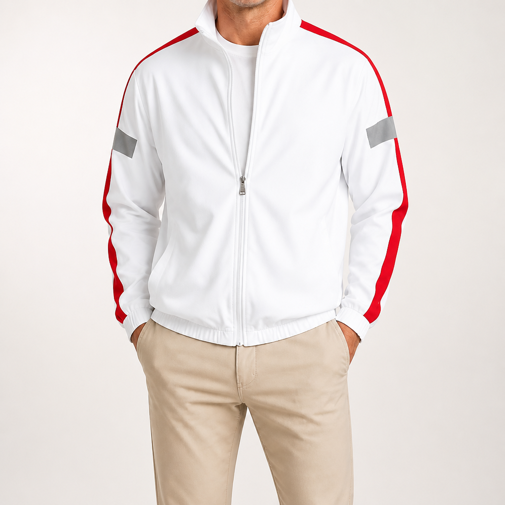 Tripp | Mens Sports Sweatshirt Reflective Long Sleeve Athletic Shirt, White