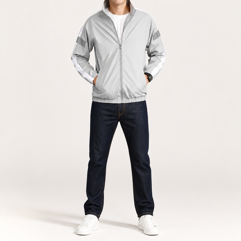 Tripp | Mens Sports Sweatshirt Reflective Long Sleeve Athletic Shirt, Grey
