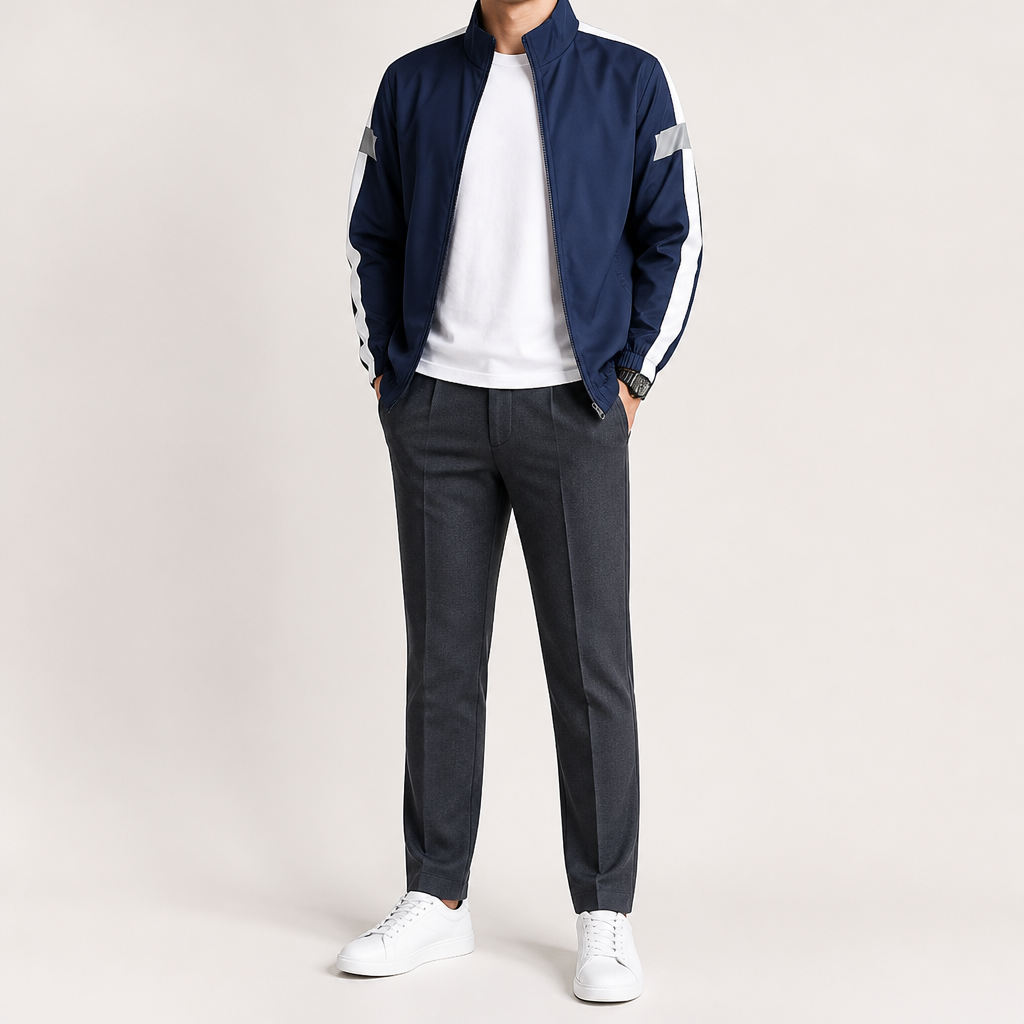 Tripp | Mens Sports Sweatshirt Reflective Long Sleeve Athletic Shirt, Navy