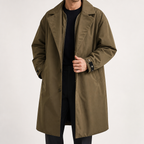 Troy | Mens Hooded Quilted Mid Length Padded Winter Coat, Army Green