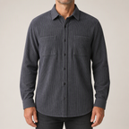 Tucker | Mens Corduroy Long Sleeve Casual Button Down Shirt, Grey