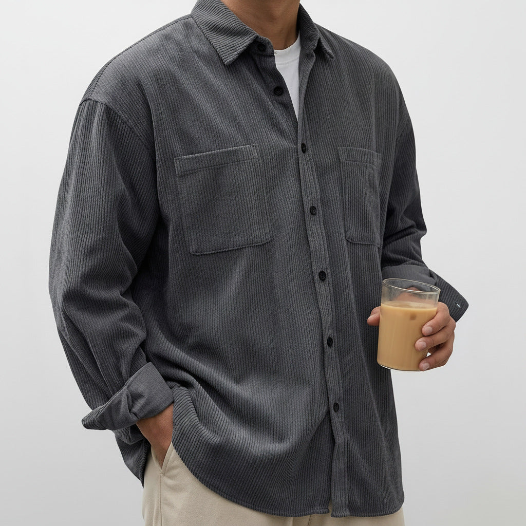 Tucker | Mens Corduroy Long Sleeve Casual Button Down Shirt
