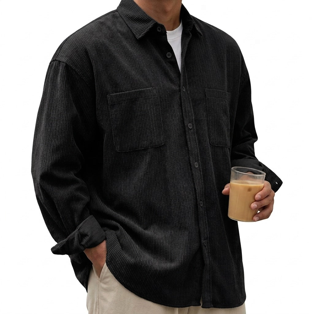 Tucker | Mens Corduroy Long Sleeve Casual Button Down Shirt