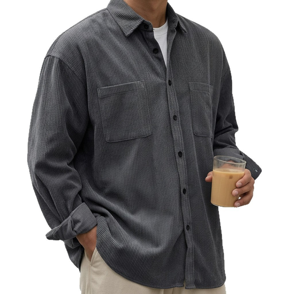 Tucker | Mens Corduroy Long Sleeve Casual Button Down Shirt