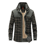 Ulric | Mens Fleece Lined Flannel Shirt Jacket, Dark Army Green