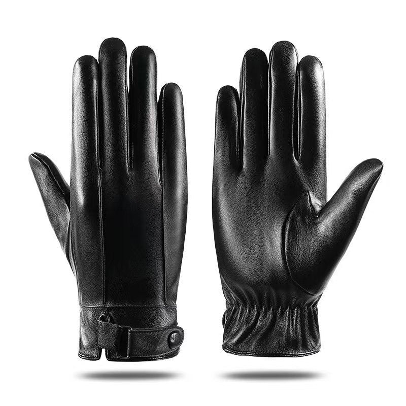 Una | Womens Leather Gloves Touch Screen Warm Winter Cycling