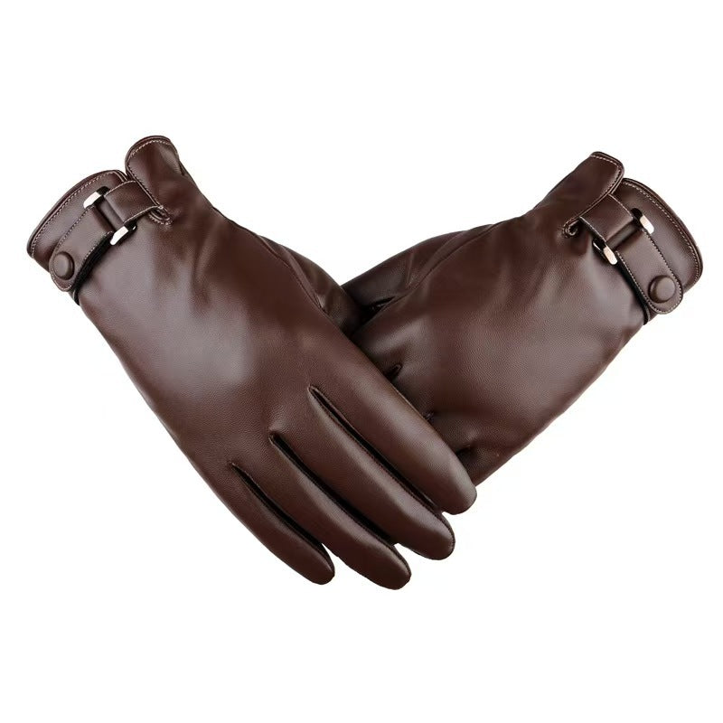 Una | Womens Leather Gloves Touch Screen Warm Winter Cycling