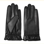 Una | Womens Leather Gloves Touch Screen Warm Winter Cycling